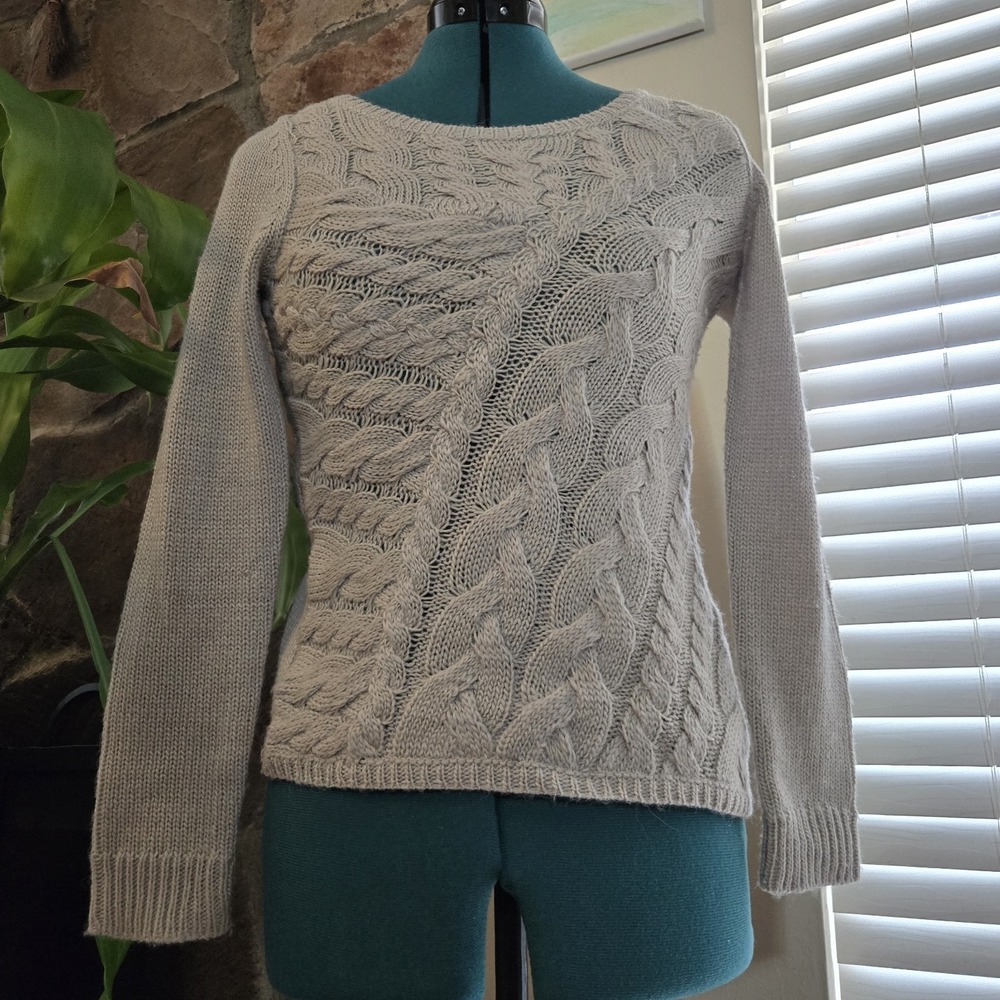 INC Ethereal Asymmetrical Cable Knit Sweater XS • Coquette Fairy Balletcore